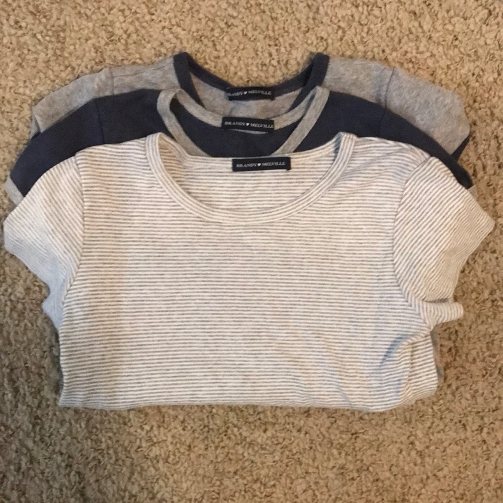 Pack of 3 Good Conditon Brandy Melville Cropped Tops.